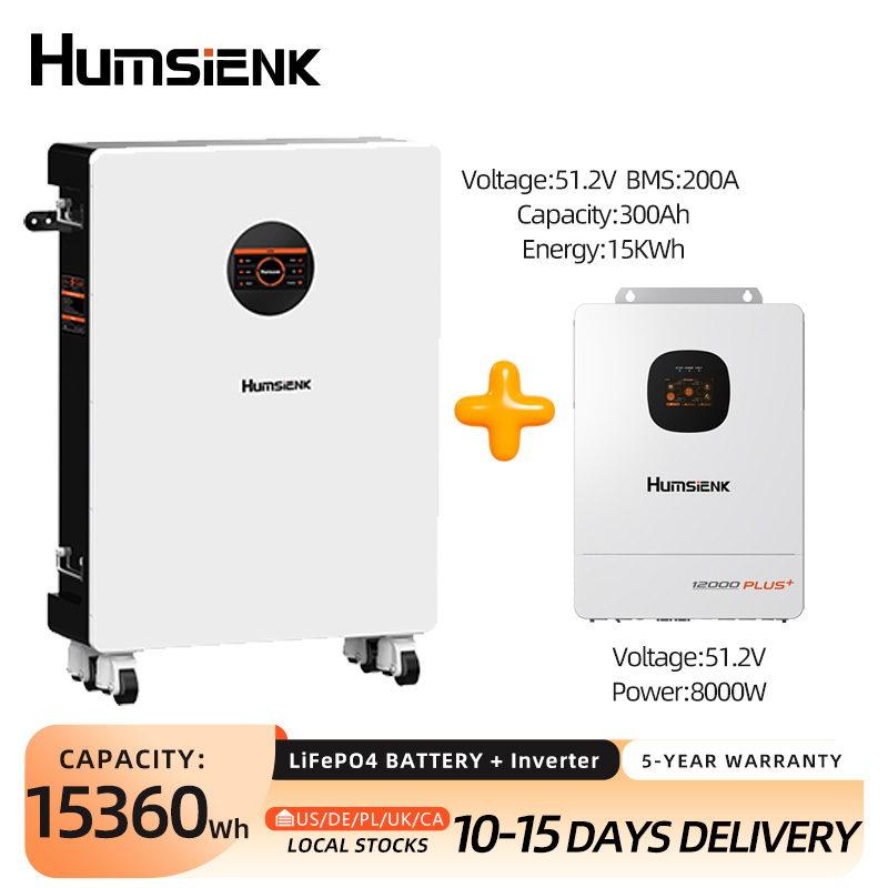 Humsienk 48V 300Ah LiFePO4 Blu - Mppt Hybrid Inverter 48V 8Kw 3 Phase 评论和价格