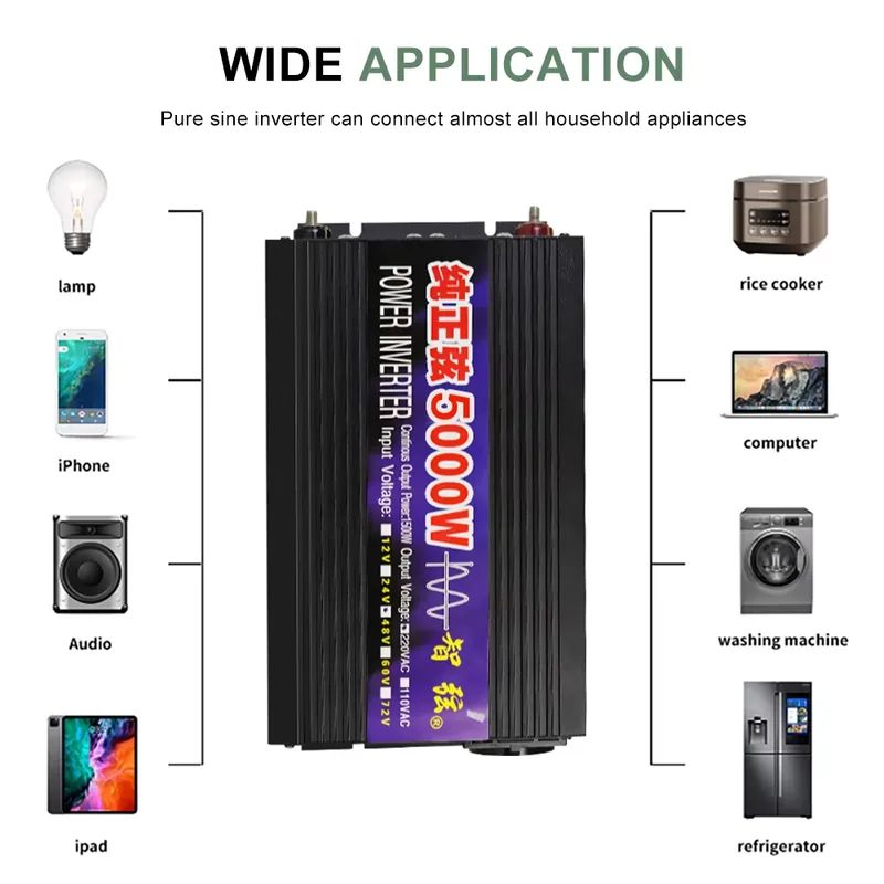 SMARAAD 5000W 12V 24V 48V DC t - Pure Sine Wave Inverter 5000W 48V 220V 评论和价格