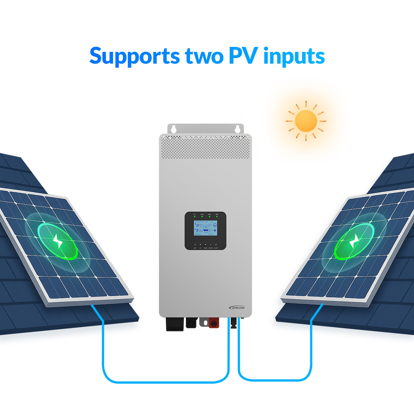 Epever Inverter Dc 24V 48V to  - Hybrid Solar Inverter 5.5Kw Mppt 48V 评论和价格