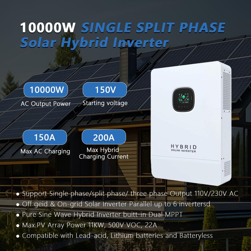 Y&H 10KW Hybrid Solar Inverter - Split Phase Inverter 10Kw 110V 220V 评论和价格