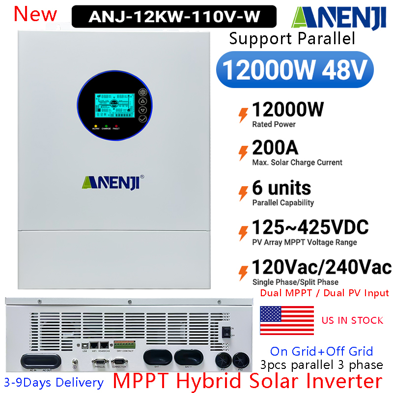 ANENJI Split Phase 12KW 48V Hy - Off Grid Solar Inverter 48V 6000W 评论和价格