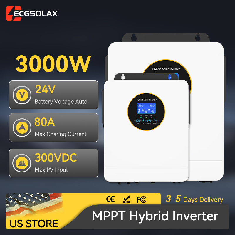 ECGSOLAX 3000W Off Grid Hybrid - Inverter Pure Sine Wave 60Hz 120V 3000W 评论和价格