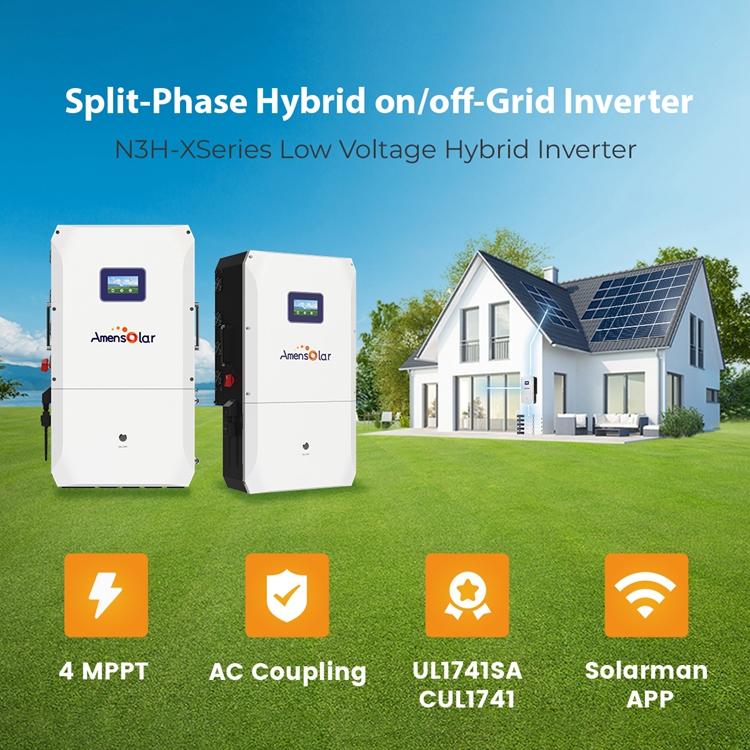 AMENSOLAR Hybrid Inverter 4 5k - Split Phase Inverter 10Kw 110V 220V 评论和价格