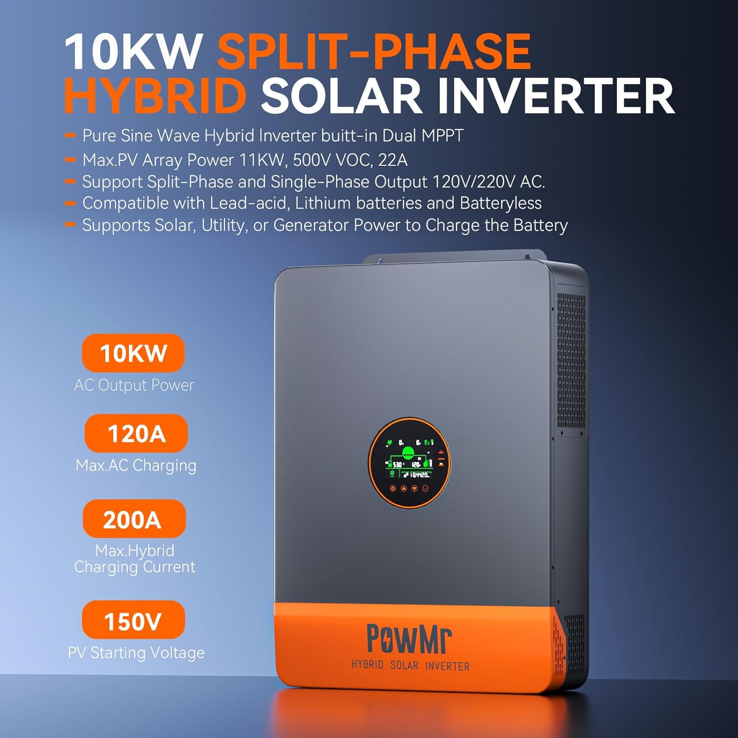 PowMr 16KW 10KW Split Phase In - Split Phase Inverter 10Kw 110V 220V 评论和价格