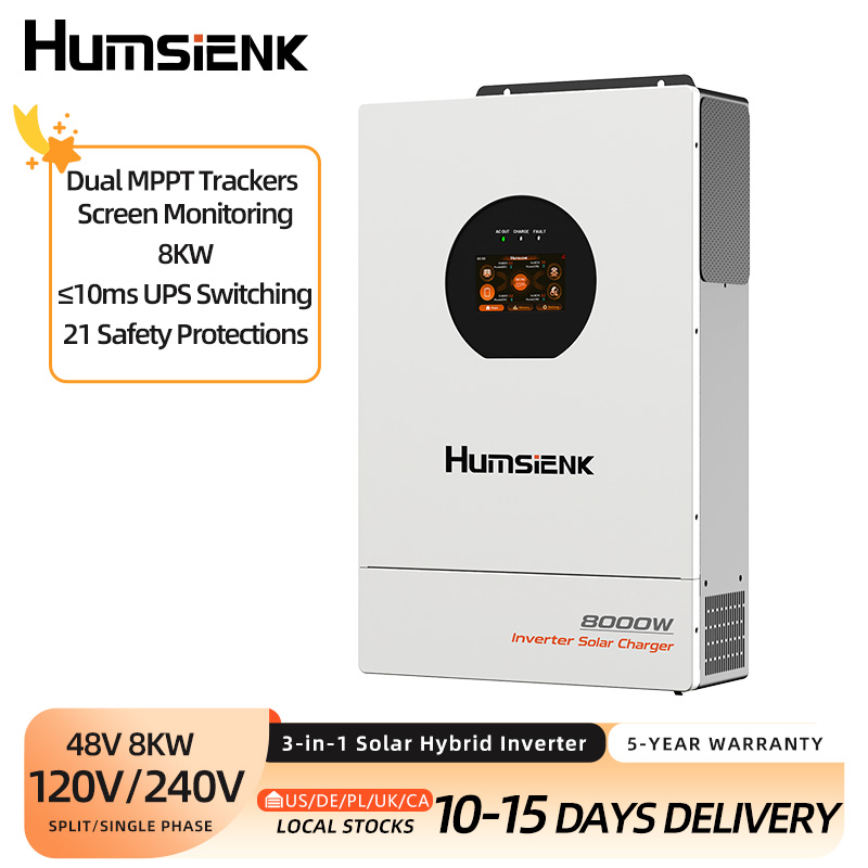 Humsienk 48V 8KW 3-in-1 Solar  - Mppt Hybrid Inverter 48V 8Kw 3 Phase 评论和价格