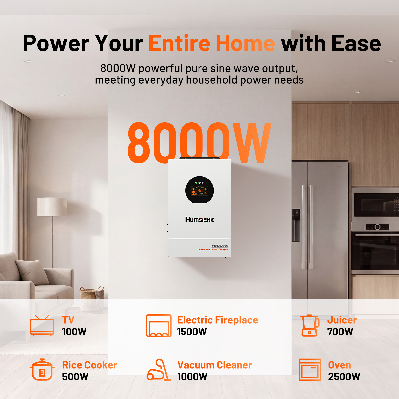 Humsienk 48V 8KW 3-in-1 Solar  - Mppt Hybrid Inverter 48V 8Kw 3 Phase 评论和价格