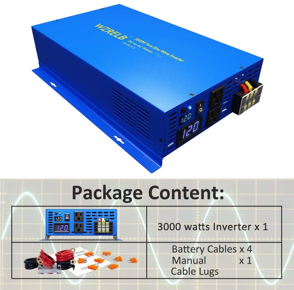 Pure Sine Wave Power Inverter  - Inverter Pure Sine Wave 60Hz 120V 3000W 评论和价格