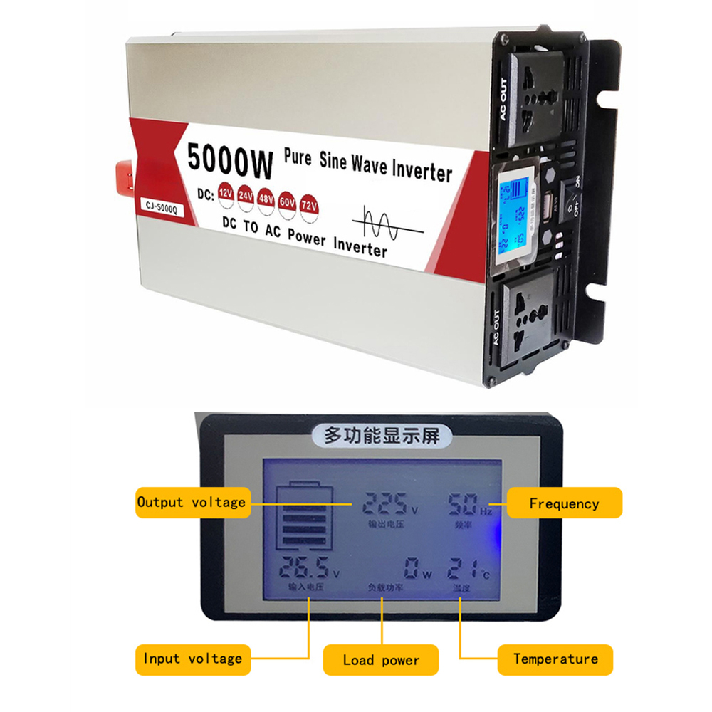 4000W/5000W/5500W/3000W Pure S - Inverter Pure Sine Wave 60Hz 120V 3000W 评论和价格